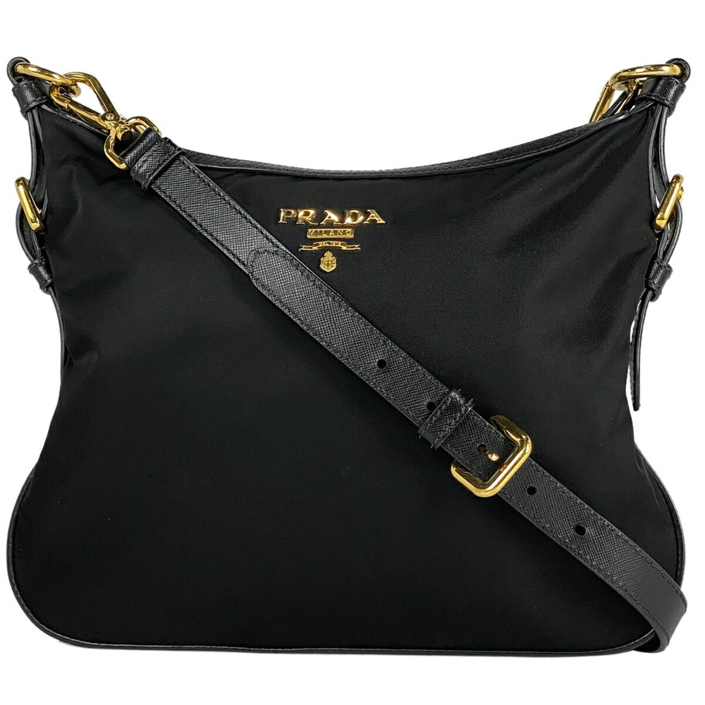Prada Logo Shoulder Bag Tessuto Nero Black